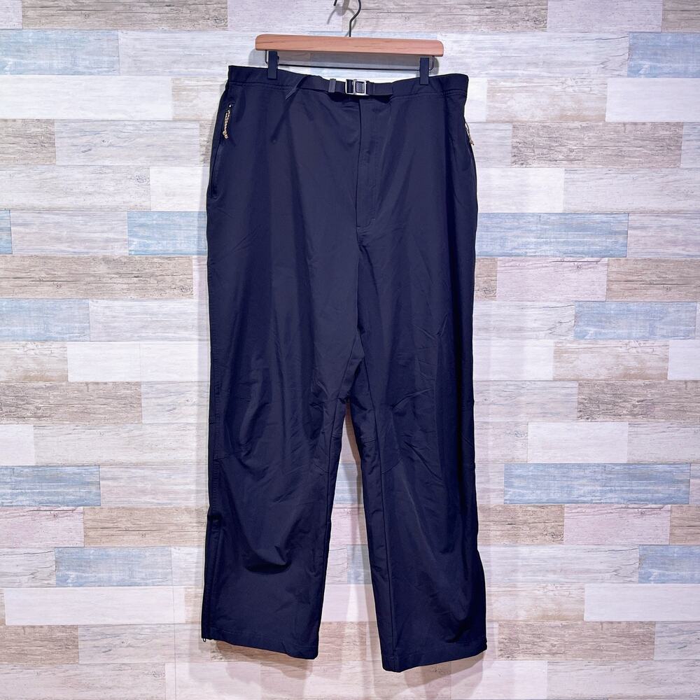 Cabelas Nylon Belted Hiking Pants Black Lightweight Stretch Outdoors Mens 2XL